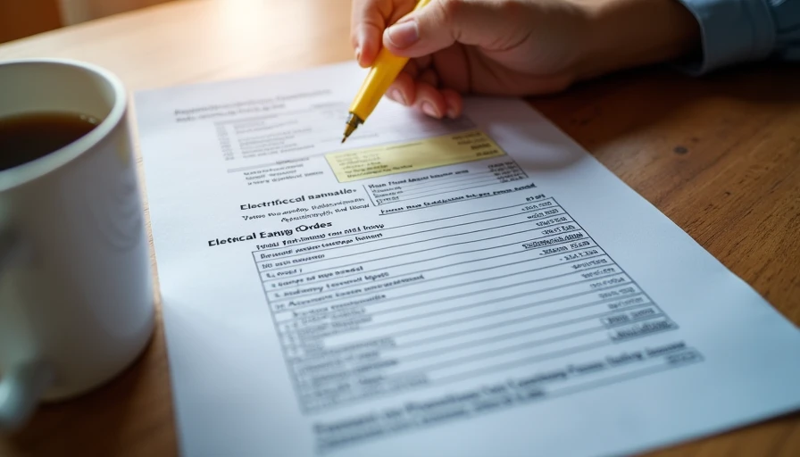 Reviewed change order form with highlighted costs and timeline impact