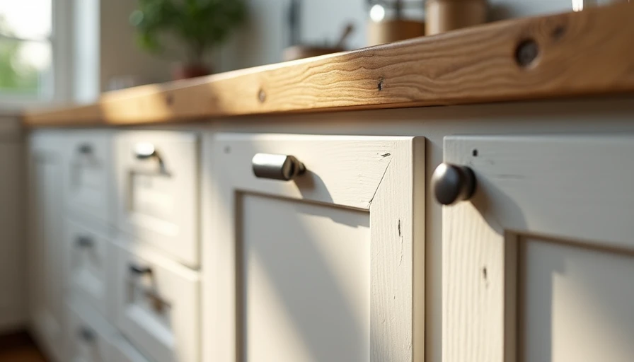 Light-colored kitchen cabinets showing fingerprints and daily wear from family use