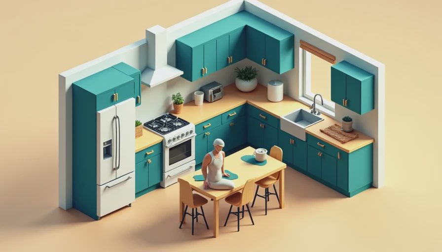 Visual context for kitchen remodel on a budget