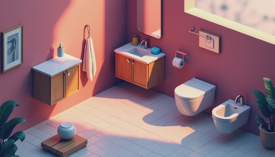 Visual context for wooden storage cabinet for bathroom