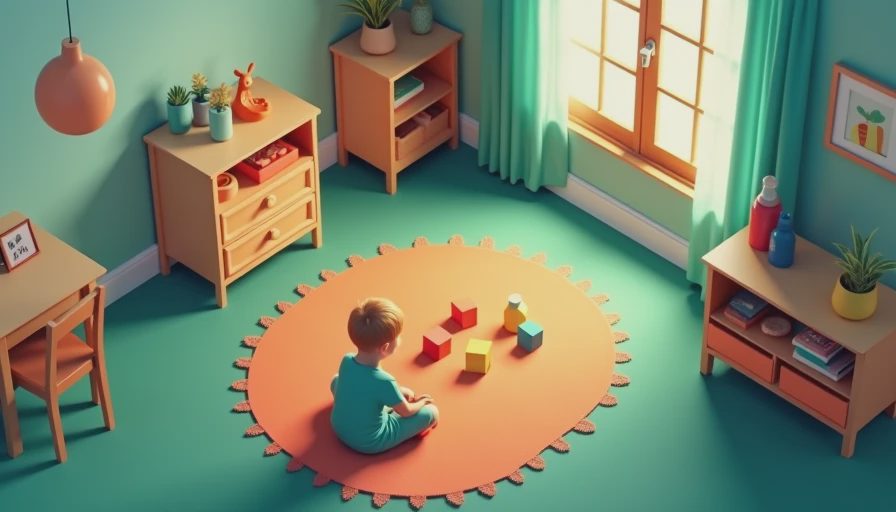 Visual context for kids room flooring